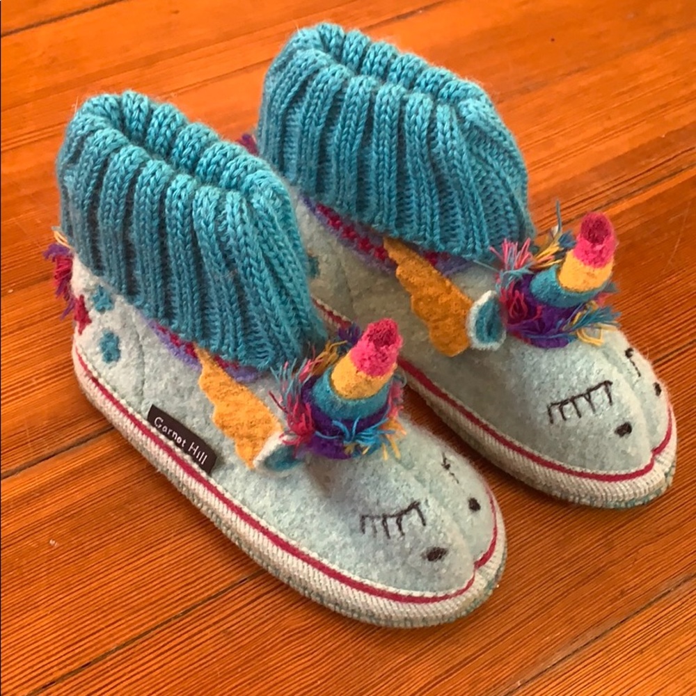 NWOT Unicorn Wool Slippers by Garnet Hill